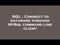SQL : Connect to database through MySql command line client