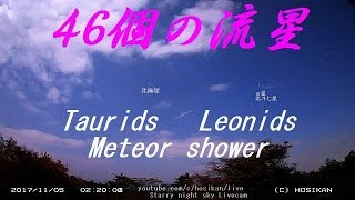 Taurids Leonids Meteor shower おうし座流星群 しし座流星群 46個の流星