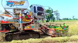 รถเกี่ยวตู้แอร์!! รถเกี่ยวนวดข้าว ไทยคอมไบน์ การช่าง COMBINE harvester