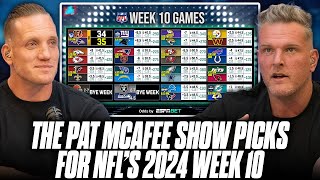 The Pat McAfee Show Picks \u0026 Predicts Every Game For NFL's 2024 Week 10 Weekend