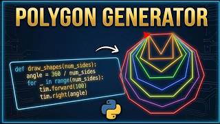 ✅ Draw Amazing Polygon Art Using Python Turtle Graphics