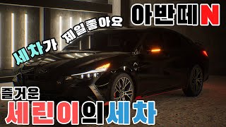 [아반떼N] 세린이의 즐거운 세차 / 워시존 / Elantra N / N V-log / Exhaust sound