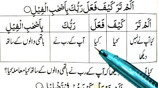 Surah Al Fil | Learn Quran Surah Fil With Urdu Translation word by word Learn Quran Live