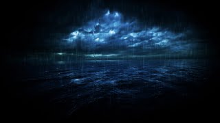 Very Strong Rain and Deep Thunder Sounds for Sleeping | Dimmed Screen - Ocean Storm to Fall Asleep
