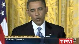 Obama Defends Diversity Of  His Administration