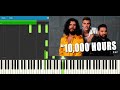 Dan + Shay, Justin Bieber - 10000 Hours (PIANO TUTORIAL)