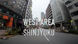 【4K】West area Shinjuku 2022,1,23　西新宿のドライブ風景　冬の夕方。