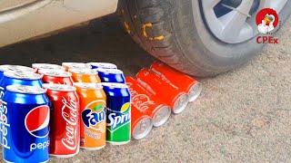 Experiment Car vs FANTA and Coca-Cola drinks | Crushing crunchy & soft things by car | Test Ex
