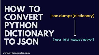 How to Convert Python Dictionary to JSON | JSON dumps() Function to Convert Dictionary to JSON.