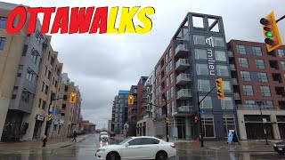 Friday evening rain walk on Old Ottawa East's Main Street - Ottawa Walking Tour March 25 2022