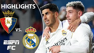 Real Madrid breaks through late in 2-0 win vs. Osasuna | ESPN FC | Full Game Highlights