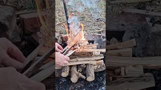 Fire Starting with BushRoot Blades Norse Spike