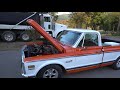 1969 chevy c10 orange and white with 350 and 700r transmission short bed.. no ads