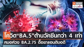 โควิด “BA.5” ต้านวัคซีนกว่า 4 เท่า หมอห่วง BA.2.75 ดื้อยาแอนติบอดี | TNN ข่าวค่ำ | 16 ก.ค. 65