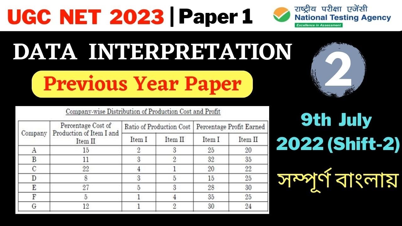 UGC NET Exam 2023 | Data Interpretation For Ugc Net | Data ...