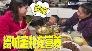 婆婆心疼孙子瘦了，去市场买肉买虾买鱼，做顿好的给城宝补营养【许海燕vlog】