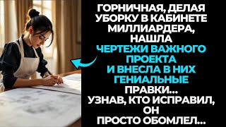 Горничная, делая уборку в кабинете миллиардера, нашла чертежи важного проекта и внесла в них ИСТОРИЯ