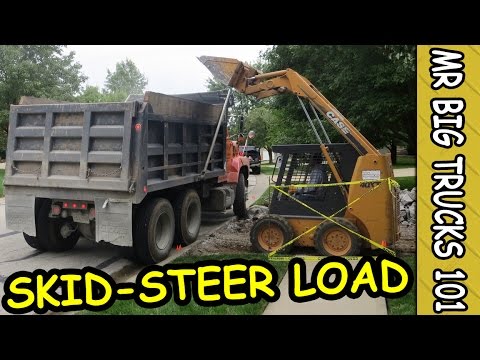 Skid Steer Loading Dump Truck After Driveway Demolition Mrbigtrucks101