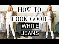 HOW TO LOOK GOOD IN WHITE JEANS THIS FALL | Lindsay Albanese