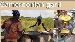 My Cameroonian mom and I make Red Garri | harvesting cassava in the farm.village girl for Christmas