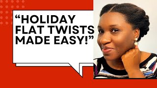 How to Create 2 Big Flat Twists on Blowout Hair | Perfect Holiday Hairstyle Tutorial