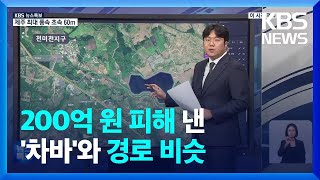 [특보] 200억 피해 낸 '차바' 경로와 비슷…KBS재난안전지도로 보는 힌남노 / KBS  2022.09.05.