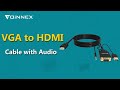 FOINNEX VGA to HDMI Adapter Cable 6FT with Audio, How to Connect Old VGA PC to New HDMI TV/Monitor