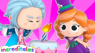 Why can’t Snow Queen blow her birthday candles ? – Kids Play Birthday Party  | Increditales