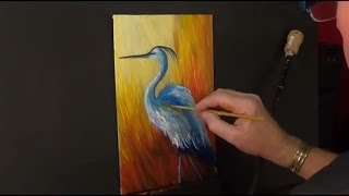 Easy, Fun, acrylic painting for beginners,Heron, #clive5art