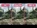 [4K] TESV Skyrim – PC vs. PS4 Pro vs. Xbox One X Frame Rate Test & Graphics Comparison