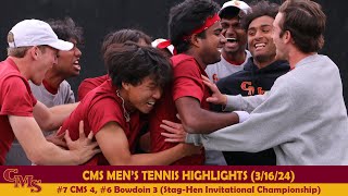 CMS Men's Tennis Highlights vs. Bowdoin (Stag-Hen Championship)