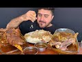 asmr eating spicy 2 mutton leg curry white rice real mukbang no talking