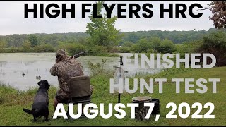 HIGH FLYERS HRC - FINISHED HUNT TEST - AUGUST 7, 2022