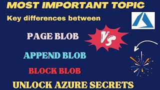 Page Blob vs Append Blob vs Block Blob: Exploring Azure Storage Options