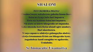 SHALOM. UBUZIMA WAHAWE! || Ijambo ry'Imana ryo kuwa 13-6-2021 tugezwaho na Sr Immaculée:URAKABAHO