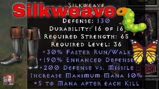 D2R Unique Items - Silkweave (Mesh Boots)