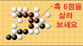 바둑 맥점 사활 - 세상에 이런 수가 있나요? 흑 6점을 살려보세요