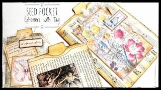 Seed Pocket Junk Journal Ephemera with Tag - Tutorial