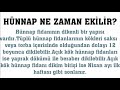 hünnap ne zaman ekilir hangi aylarda