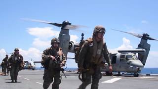 31st MEU Marines aboard USS America conduct air assault training