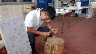 (3/5)グリーンウッドワークでスプーン作り@伊吹の天窓2019 Spoon Carving demonstration with greenwood!!