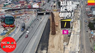 Así va Troncal Transmilenio Avenida 68 Grupo 1 - Nuevo Puente Venecia en Autopista Sur con Cra. 68