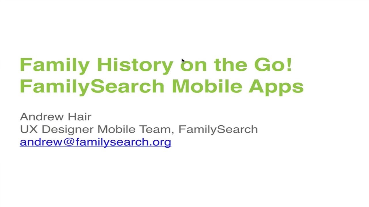 FamilySearch Mobile Apps - YouTube