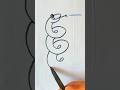 Easy Draw with number 6 snake drawing #drawing #foryou