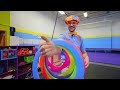 Blippi Learns Circus Tricks - Trampoline!  Blippi - Kids Playground  Educational Videos for Kids