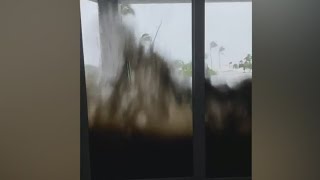 VIDEO: Hurricane Ian ocean waves crash against windows of flooded Florida home