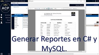 Generar reportes con ReportViwer en C# y MySQL Cap. 26.