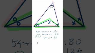 角度ooxx問題（角の二等分線を含む角度の問題）と裏ワザ　中2数学 #shorts