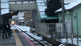 【雪景色】特急 はしだて 石原駅高速通過