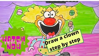 Draw a clown step by step || Free drawing class